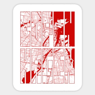 Copenhagen, Denmark City Map Typography - Oriental Sticker